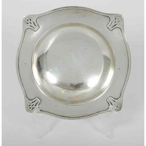 Appraisal: Sterling Footed Ashtray a Art Nouveau sterling tray marked Sterling