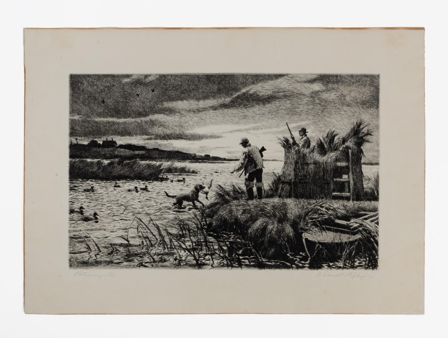 Appraisal: AIDEN LASSELL RIPLEY RETRIVING FIGURAL ETCHING Aiden Lassell Ripley American