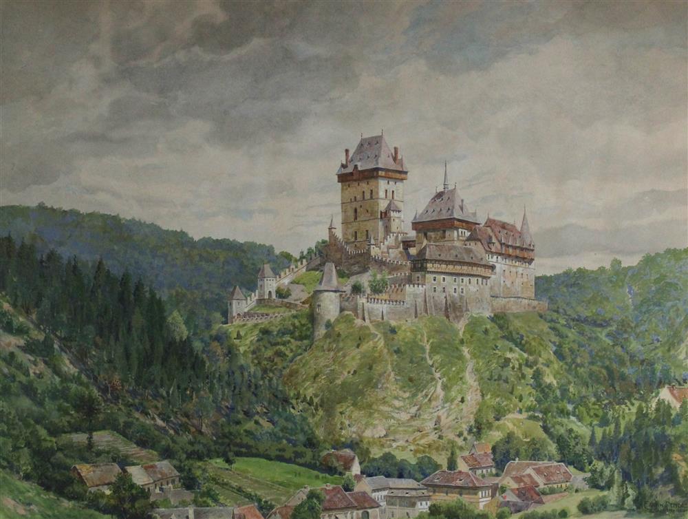 Appraisal: ERWIN PENDL AUSTRIAN - BURG KREUZENSTEIN THE MEDIEVAL CASTLE OUTSIDE