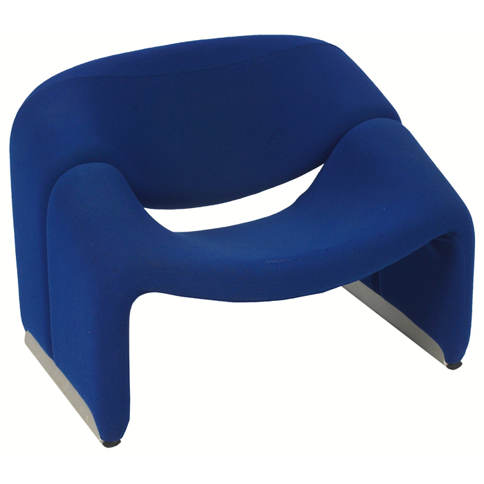 Appraisal: Pierre Paulin F chair blue wool