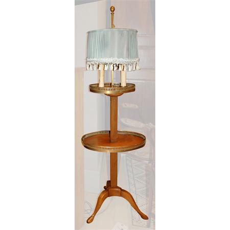 Appraisal: Directorie Style Fruitwood Two-Tier Floor Lamp Estimate -