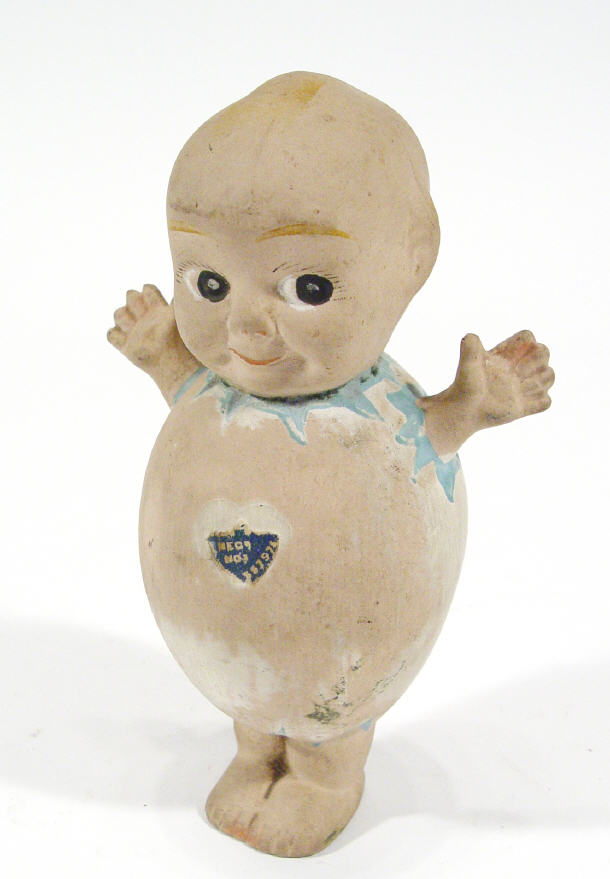 Appraisal: Hand painted s Newpie bisque doll paper label to front