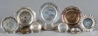 Appraisal: Group of small sterling silver plates dishe Group of sterling