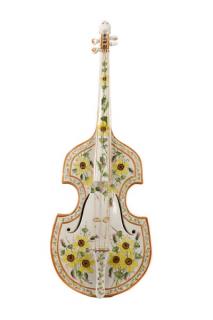 Appraisal: Italian Majolica Sunflower Motif Cello Italian circa s A Majolica