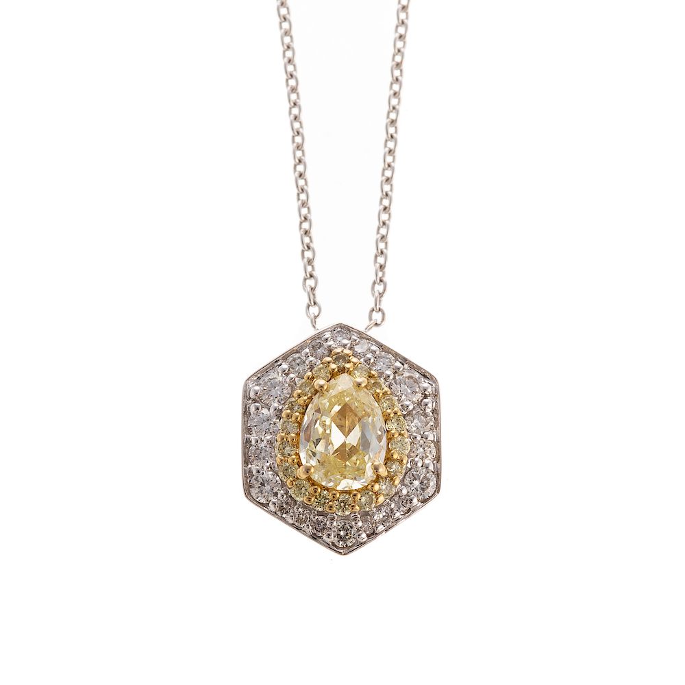 Appraisal: A Ladies Yellow White Diamond Pendant in K K white