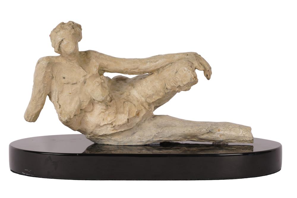 Appraisal: TH CENTURY RECLINING NUDEpatinated bronze signed illegibly to leg and