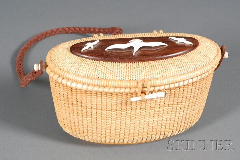 Appraisal: Nantucket Basket Shoulder Purse made by Donna Cifranic Nantucket woven