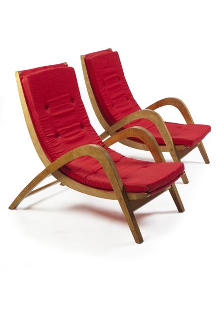 Appraisal: NEIL MORRIS FOR MORRIS OF GLASGOW PAIR OF LOUNGE CHAIRS