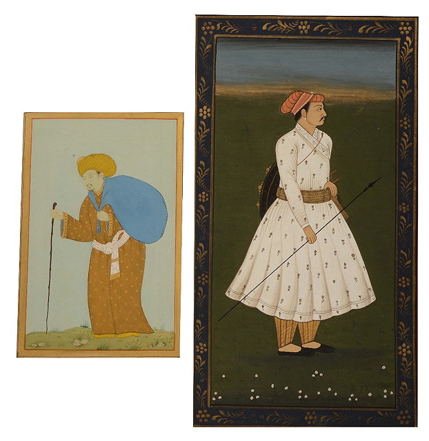 Appraisal: INDIAN SCHOOLMiniature showing a Mughal noble wearing a fine turban