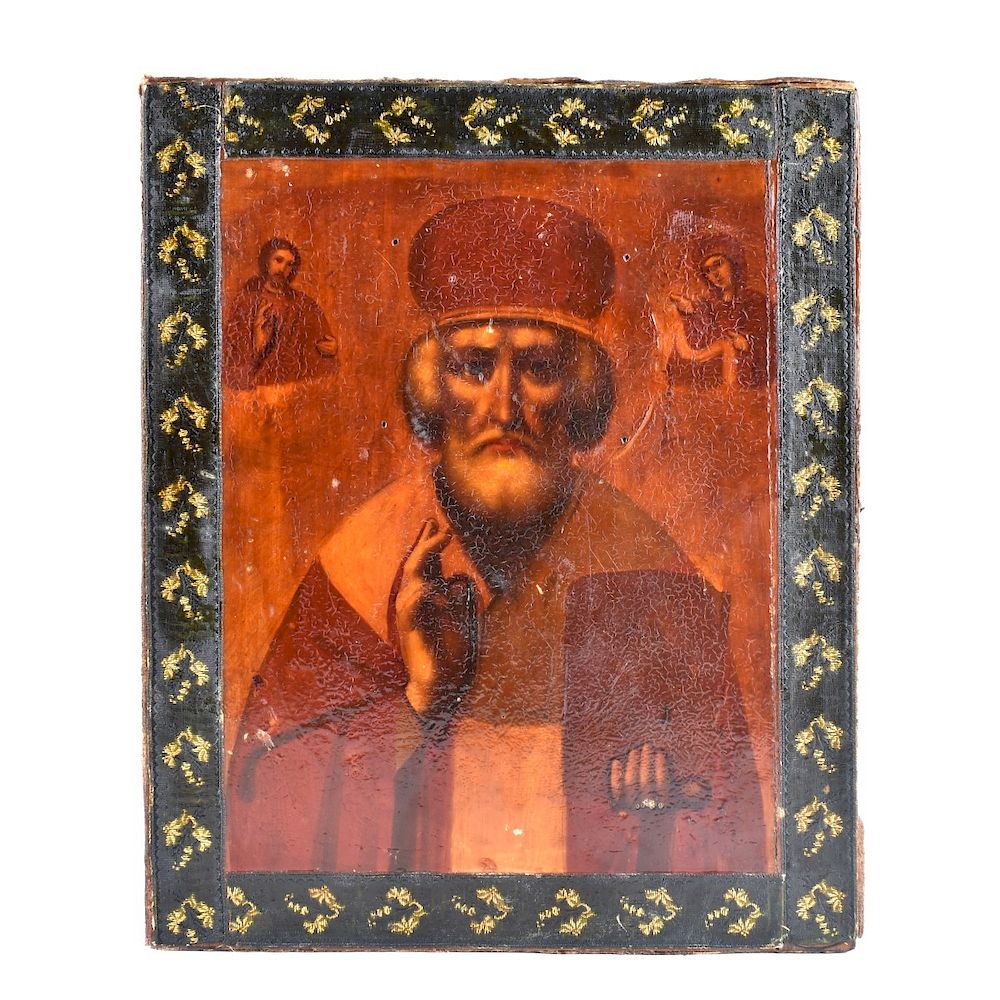 Appraisal: th Century Russian Icon on Wood Panel th Century Russian