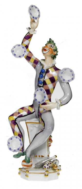 Appraisal: A MEISSEN FIGURE OF THE JUGGLER modelled by Peter Strang