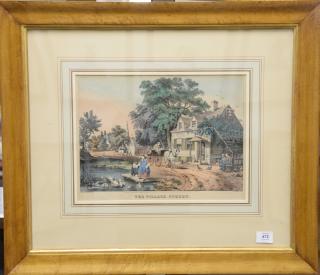 Appraisal: Nathaniel Currier - The Village Street colored lithograph marked lower