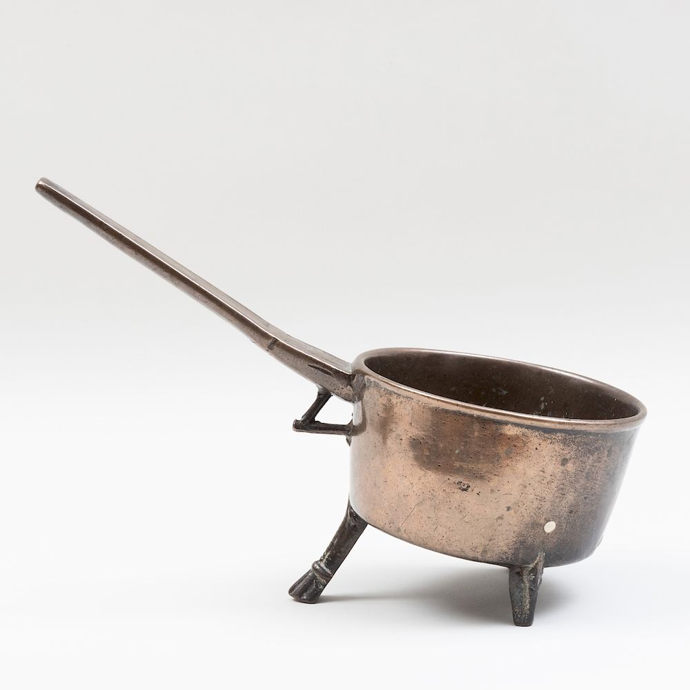 Appraisal: Northern European Three Legged Iron Pot with Handle x x