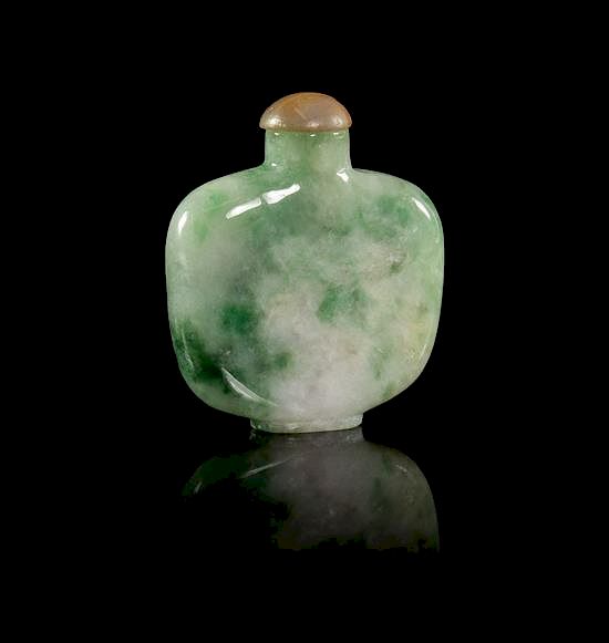 Appraisal: A Jadeite Snuff Bottle Height inches A Jadeite Snuff Bottle