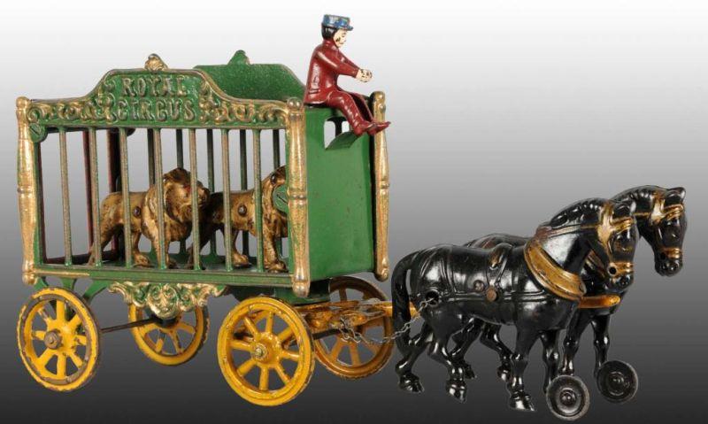 Appraisal: Large Cast Iron Hubley Royal Circus Wagon Toy Description Green