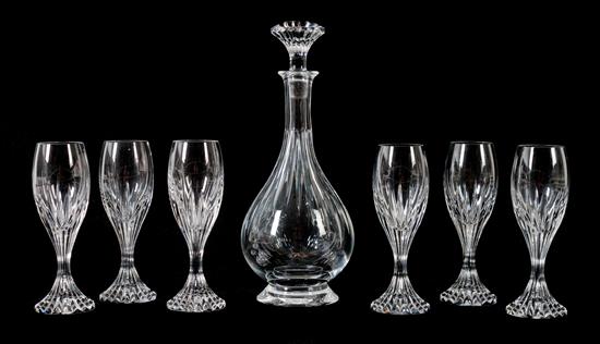 Appraisal: Sale Lot A Seven-Piece Baccarat Glass Cordial Set th century