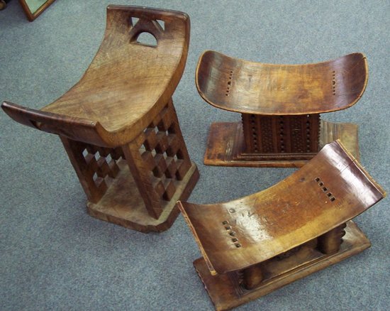 Appraisal: Three African stools