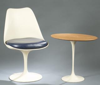 Appraisal: Eero Saarinen Tulip side chair and side table A set