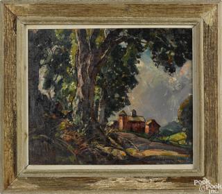 Appraisal: William Lester Stevens American - oil on board landscape with