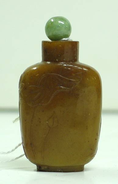 Appraisal: Two small decorations Including a glass snuff bottle made to