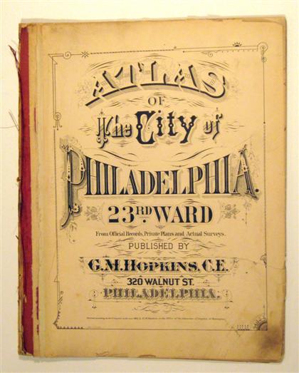 Appraisal: vol Philadelphia Ward Atlas G M Hopkins pub Atlas of