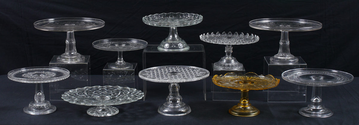 Appraisal: GROUP OF EAPG CAKE STANDS Early American pattern glass cake