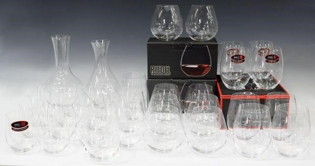 Appraisal: lot of Riedel colorless glass O wine tumblers and decanters