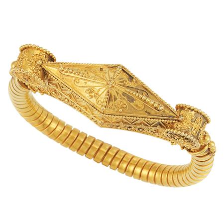 Appraisal: Etruscan Revival Gold Bangle Bracelet Estimate -