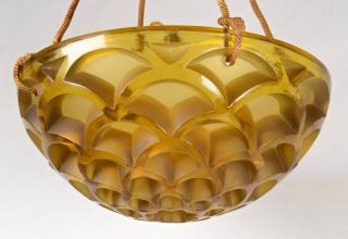 Appraisal: R Lalique Rinceaux Chandelier Honey Comb Pattern Rene Lalique Art