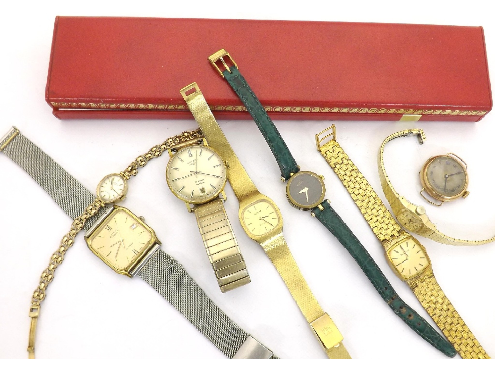 Appraisal: Selection of assorted wristwatches to include a ct wire-lug wristwatch