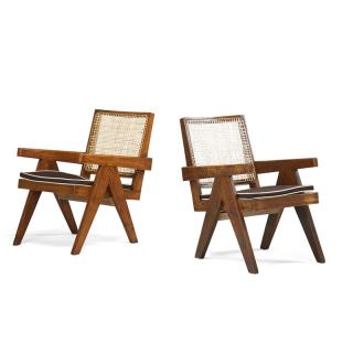 Appraisal: PIERRE JEANNERET Pair of lounge chair PIERRE JEANNERET - Pair