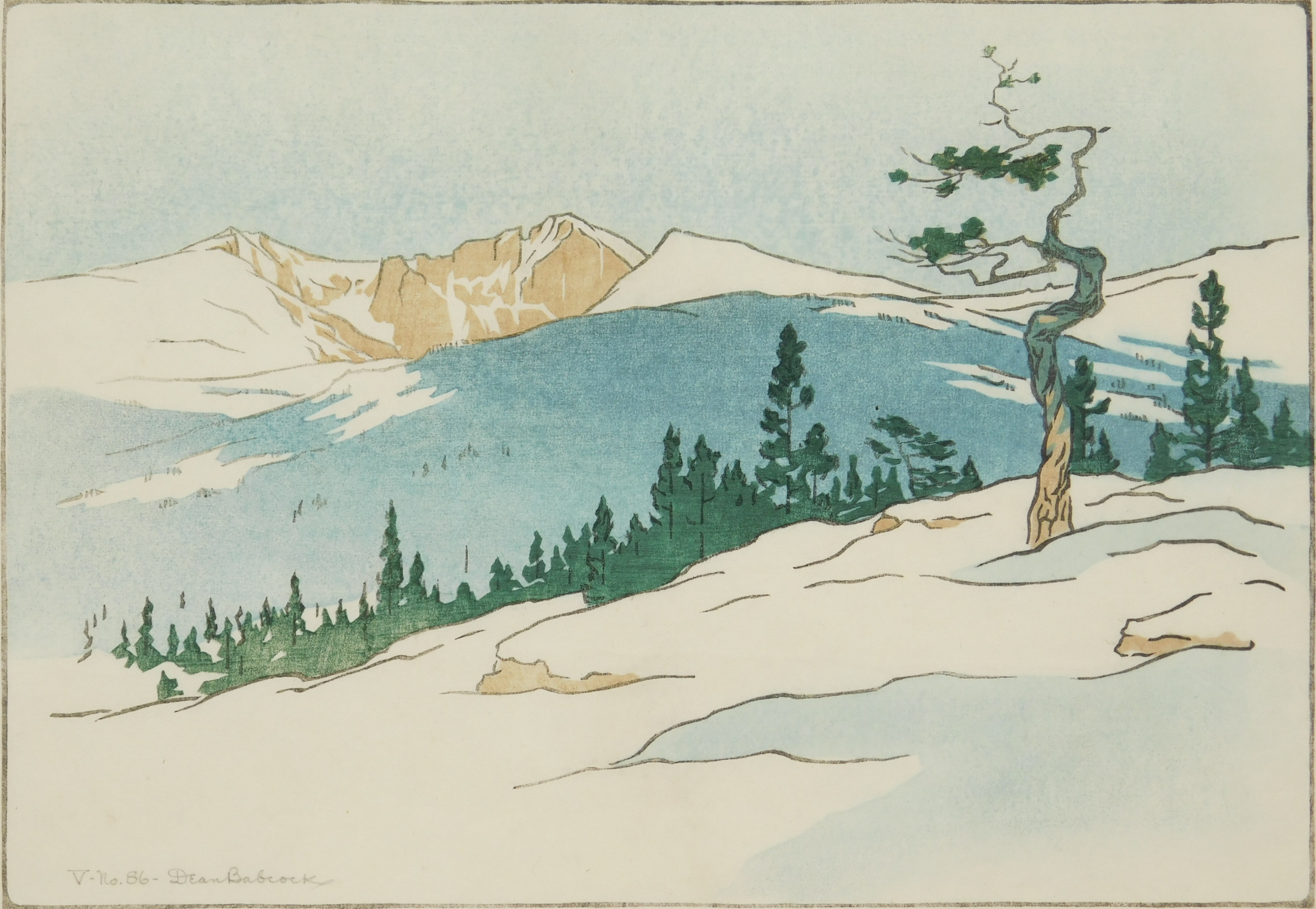 Appraisal: Dean Babcock - Long Peak''- woodcut in color signed and