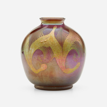 Appraisal: Tiffany Studios VASE USA c hand-blown Favrile glass h dia