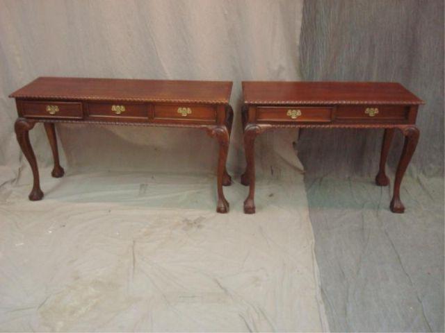 Appraisal: Claw Foot Drawer Consoles From a Greenwich CT home Dimensions