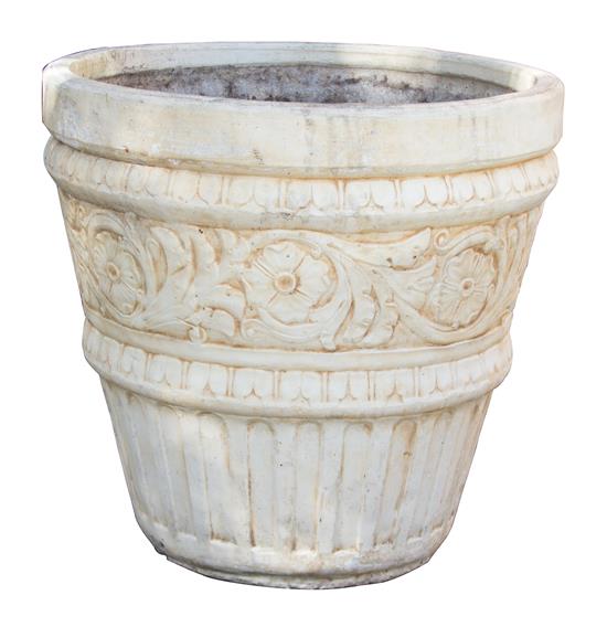 Appraisal: Sale Lot A Set of Three Baroque Style Terracotta Planters