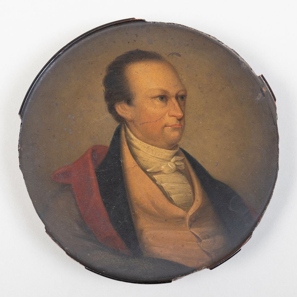 Appraisal: Stobwasser Papier-M ch Dewitt Clinton Portrait Snuff Box The interior