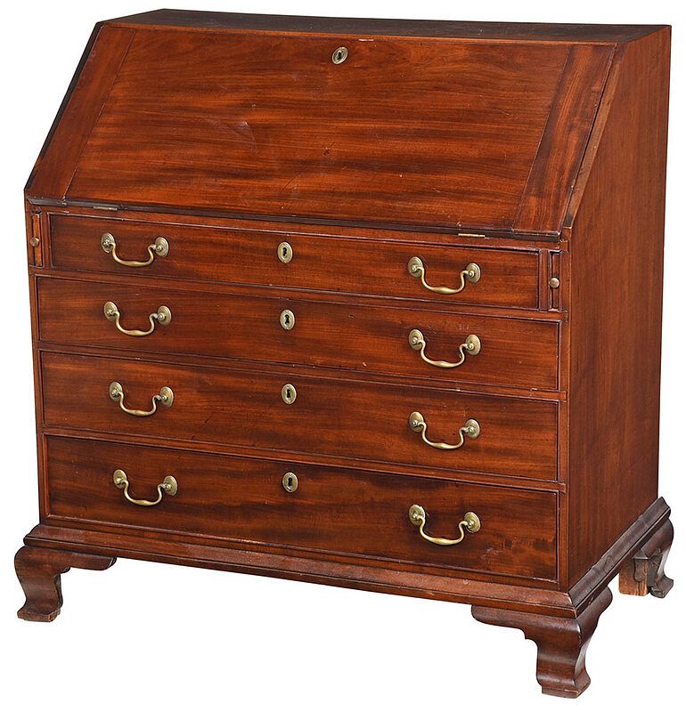 Appraisal: Fine Goddard Townsend Shell Carved Desk Newport Rhode Island -