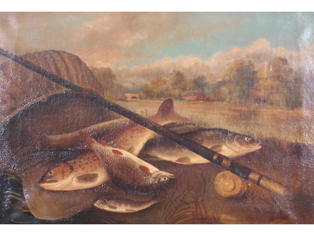 Appraisal: CIRCLE OF HENRY LEONIDAS ROLFE A Still Life of Fish