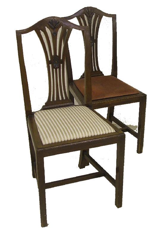 Appraisal: Pair of th century style dining chairs with pierced splats