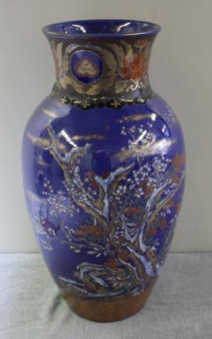 Appraisal: Large Impressive Fukagawa Japanese PorcelainVase as is A magnificent and