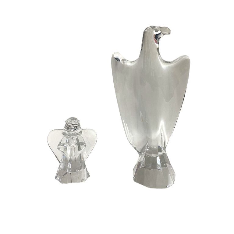 Appraisal: Large Baccarat Eagle And Angel Large Baccarat Eagle And Angel