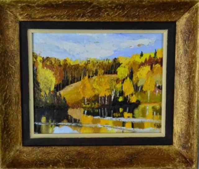 Appraisal: SIGNED Y H WILLIAMSON OIL ON BOARDPlein air fall forest