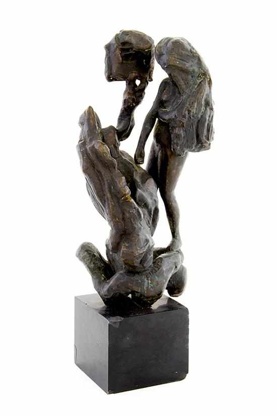 Appraisal: Elbert Weinberg Connecticut Massachusetts - ABSTRACT FIGURE bronze on marble