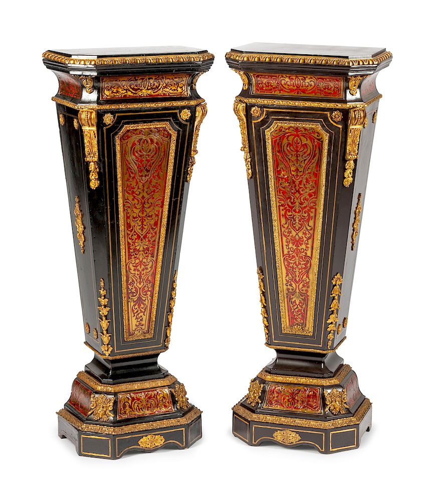 Appraisal: A Pair of Napoleon III Gilt Bronze Mounted Boulle Marquetry