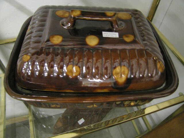 Appraisal: Bennington Style Pottery Covered Cooker