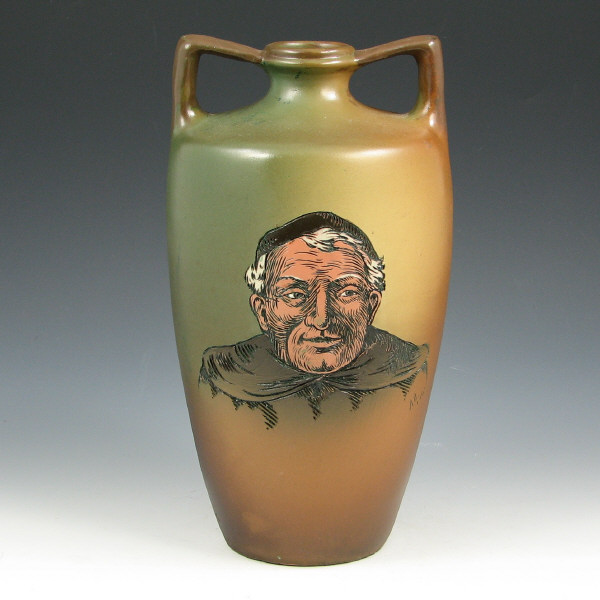 Appraisal: Weller Dickensware Monk Vase by Dunlavy Weller Dickensware two handled