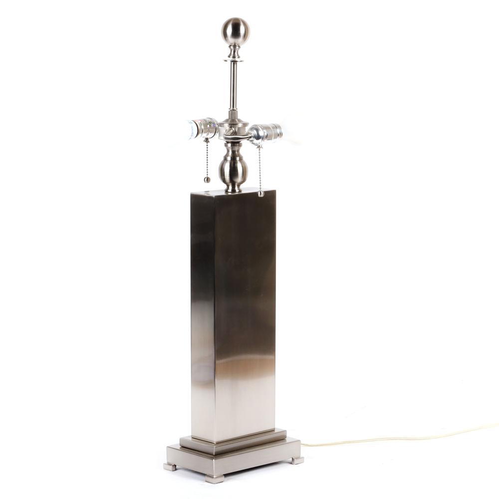 Appraisal: UTTERMOST LIGHTING MODERN DESIGNER STAINLESS STEEL TABLE LAMP WITH BRUSHED