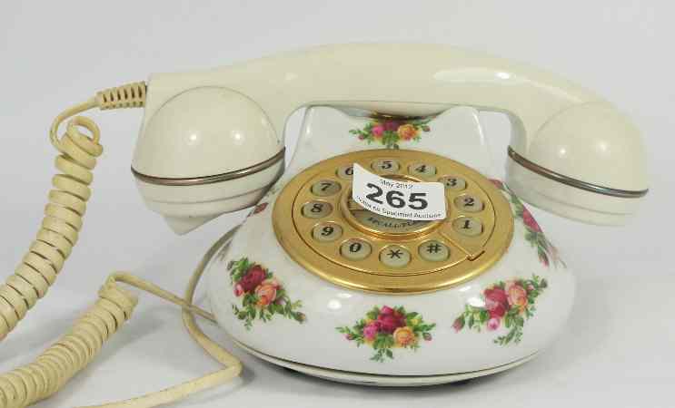 Appraisal: Royal Albert Old Country Roses Push Button Telephone by Astral