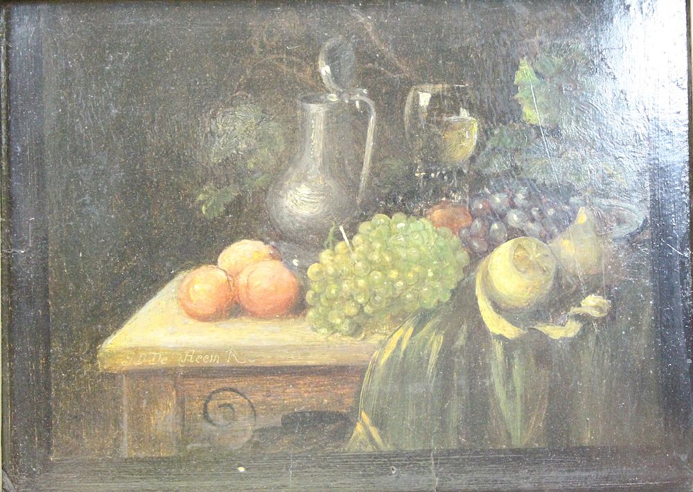 Appraisal: Johann David De Heen Signed Oil Still Life Signed lr