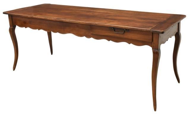 Appraisal: French Provincial Louis XV style walnut table th c long